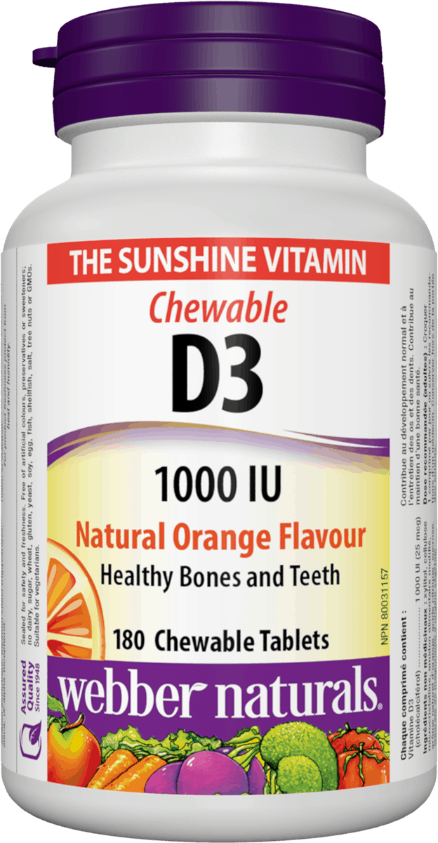 Webber Naturals Vitamin D3 Chewable Tablets Orange