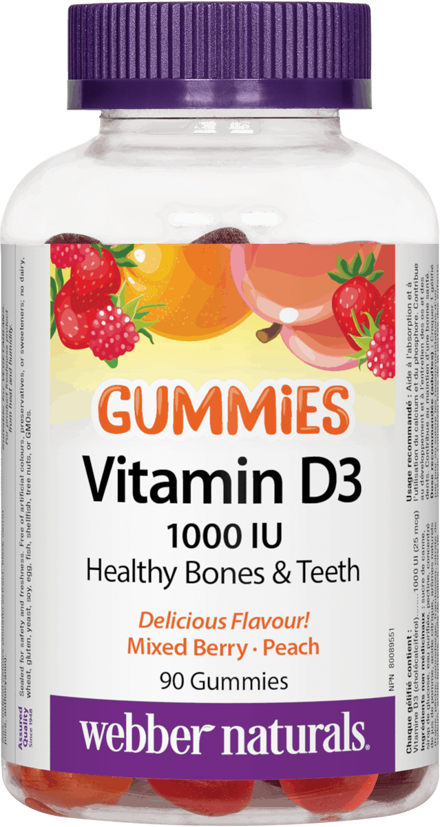 Webber Naturals Vitamin D3 Gummies Assorted Fruit