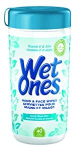 Wet Ones Hand and Face Wet Wipes Vitamin E and Aloe