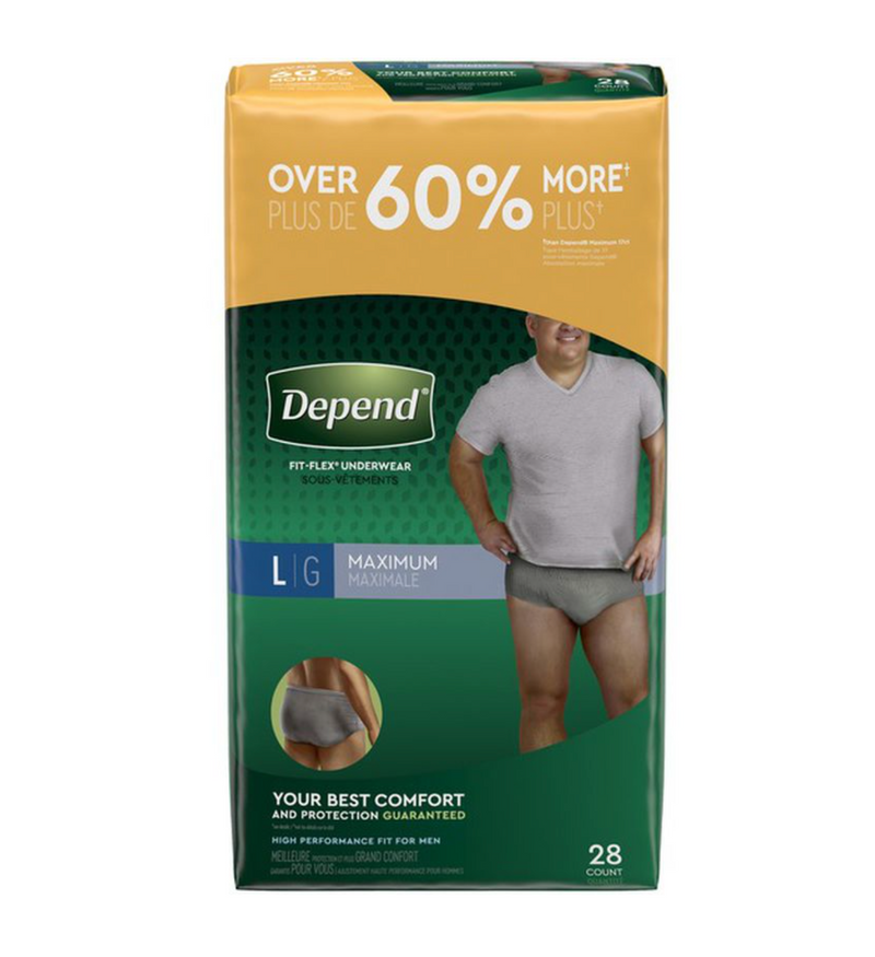 Depend Fit-Flex Underwear for Men, Maximum Absorbency, Large