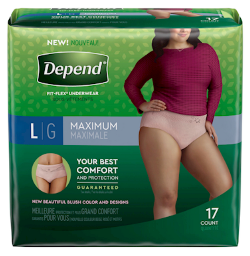 Depend Fit-Flex Underwear for Women, Maximum Absorbency, Large