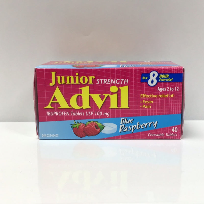 Advil Junior Strength Chewable Tablets Blue Raspberry
