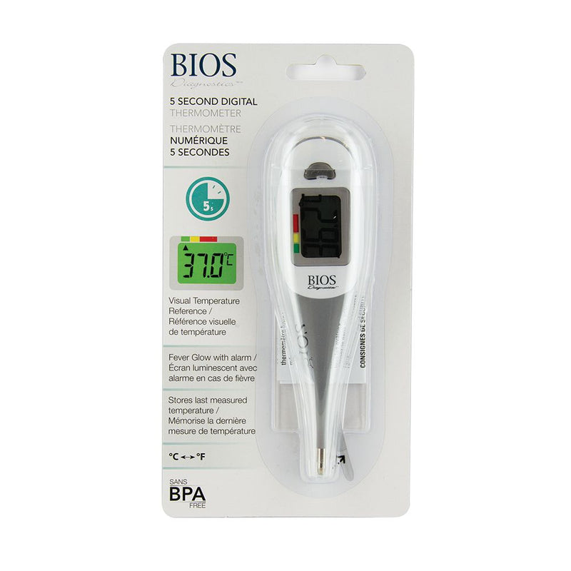 BIOS Diagnostics Jumbo 5 Second Thermometer with Fever Glow