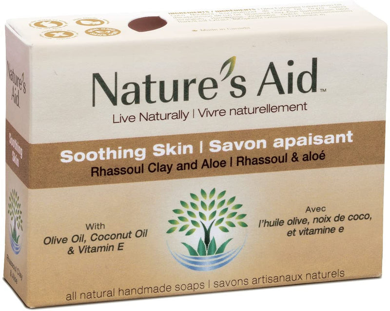 Nature's Aid Bar Soap Soothing Skin Rhassoul Clay and Aloe