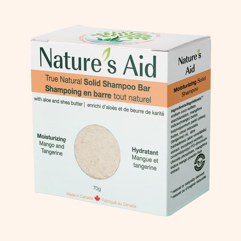 Nature's Aid True Natural Solid Shampoo Bar Moisturizing Mango and Tangerine