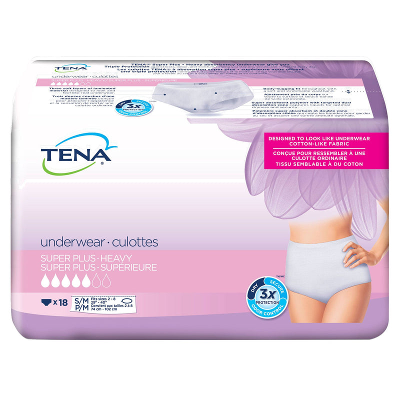 Tena Super Plus Absorbency Underwear for Women, Small/Medium