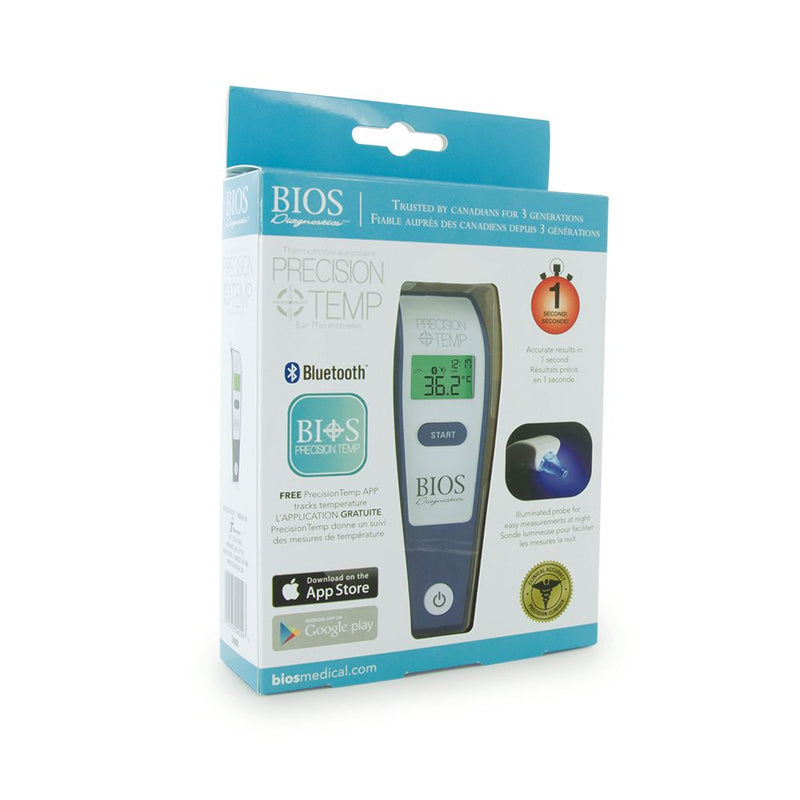 BIOS Diagnostics Instant Response Ear Thermometer with Bluetooth